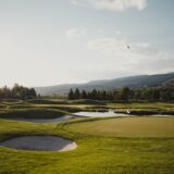 Golfer op de green