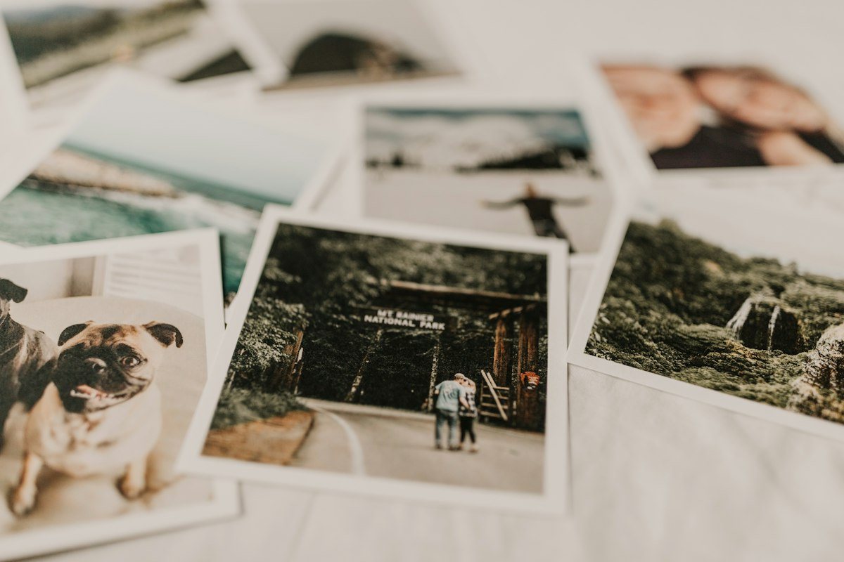 Afgedrukte foto's uitgezocht voor een fotokalender