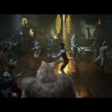 Dansende katten in een donkere zaal in een scène uit de trailer van de film Cats